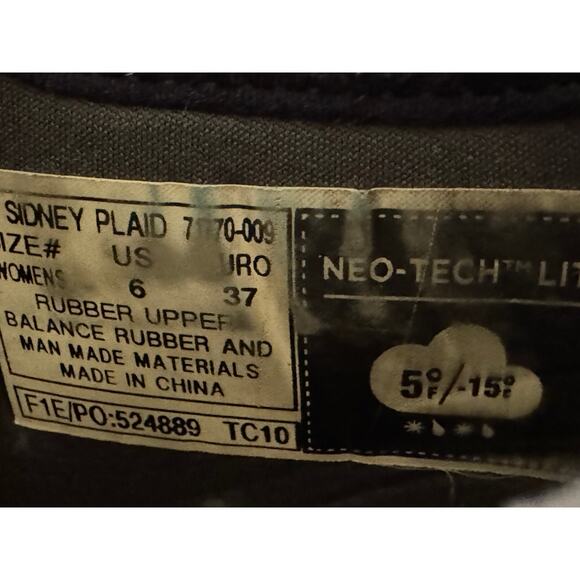 Bogssidney plaid waterproof neo tech lite women's rubber winter boots size 6 - Picture 5 of 5